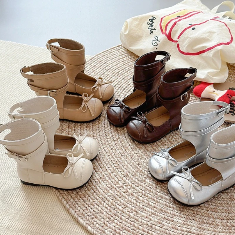 

Child Girls Boot 2025Winter New Korean Edition Child Ball Shoe Fashion Bow Princess Boot Casual Versatile Girl Short Boots