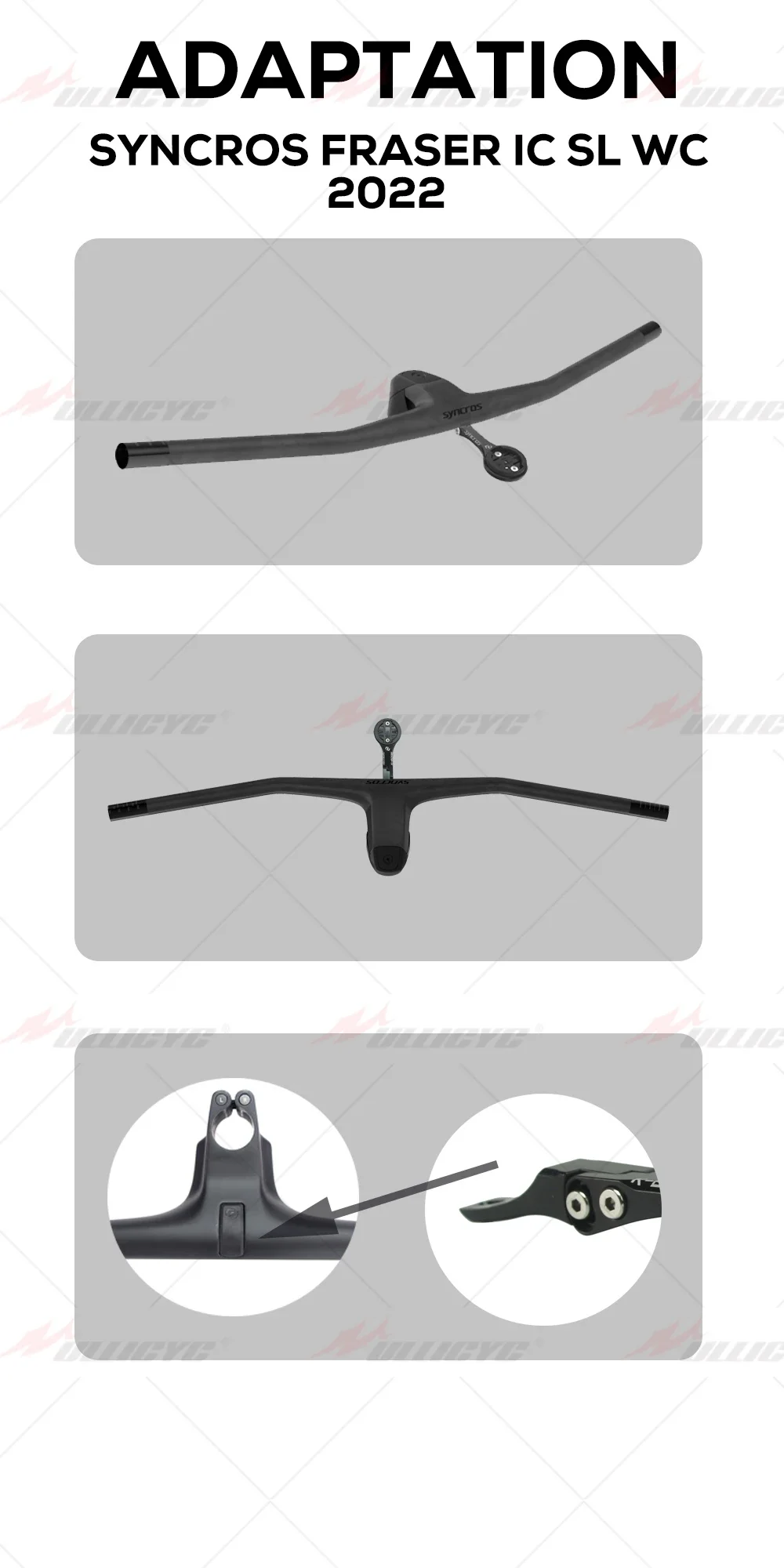Computerhalterung aus Aluminiumlegierung für Fraser oder Creston IC Cockpits, kompatibel mit GoPro Garmin Bryton Wahoo – Detail 2