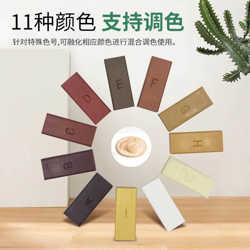 Wood Floor and Furniture Repair Tool Set with 11 Color Hard Wax Bars, Electric Melting Pen and Scraper Kit for Scratch, Crack