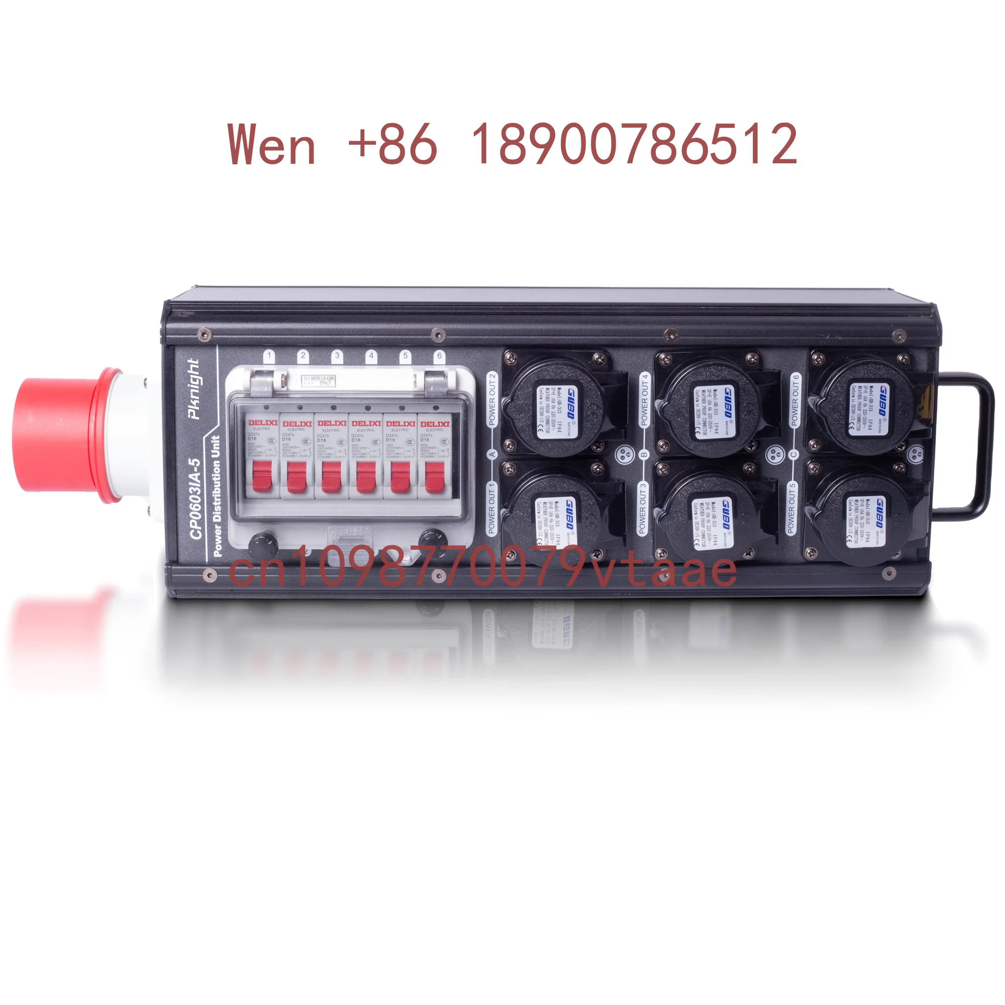 PKnight CP0603IR-6 Waterproof 6-Channel Stage Power Distribution Box 5-Pin Three-Phase 90-240V AC Metal Construction Lighting