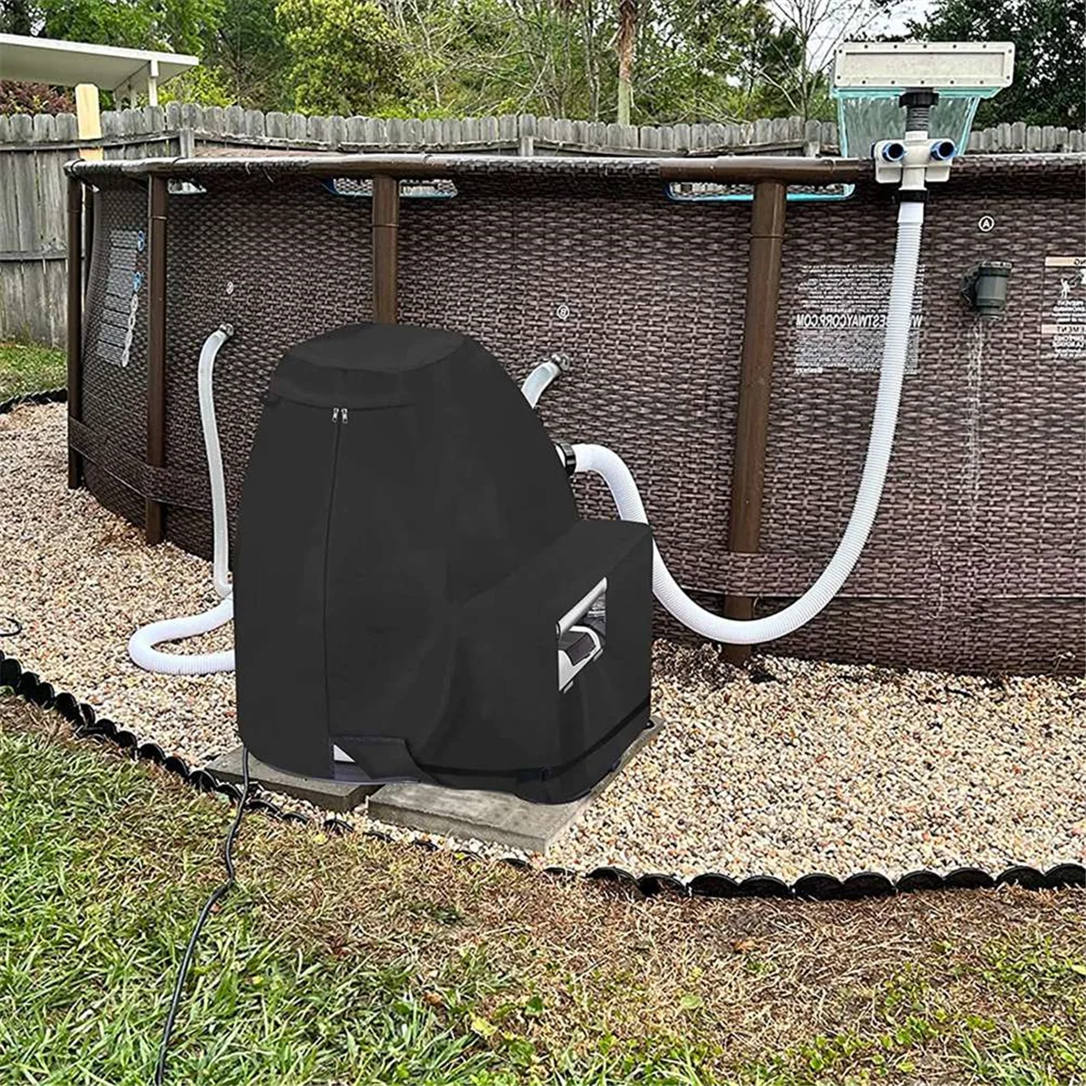 

DQ2G Sand Filter Pump Cover, Waterproof Anti-UV Sand Filter Cover Oxford Fabric Sand Pool Pump Cover
