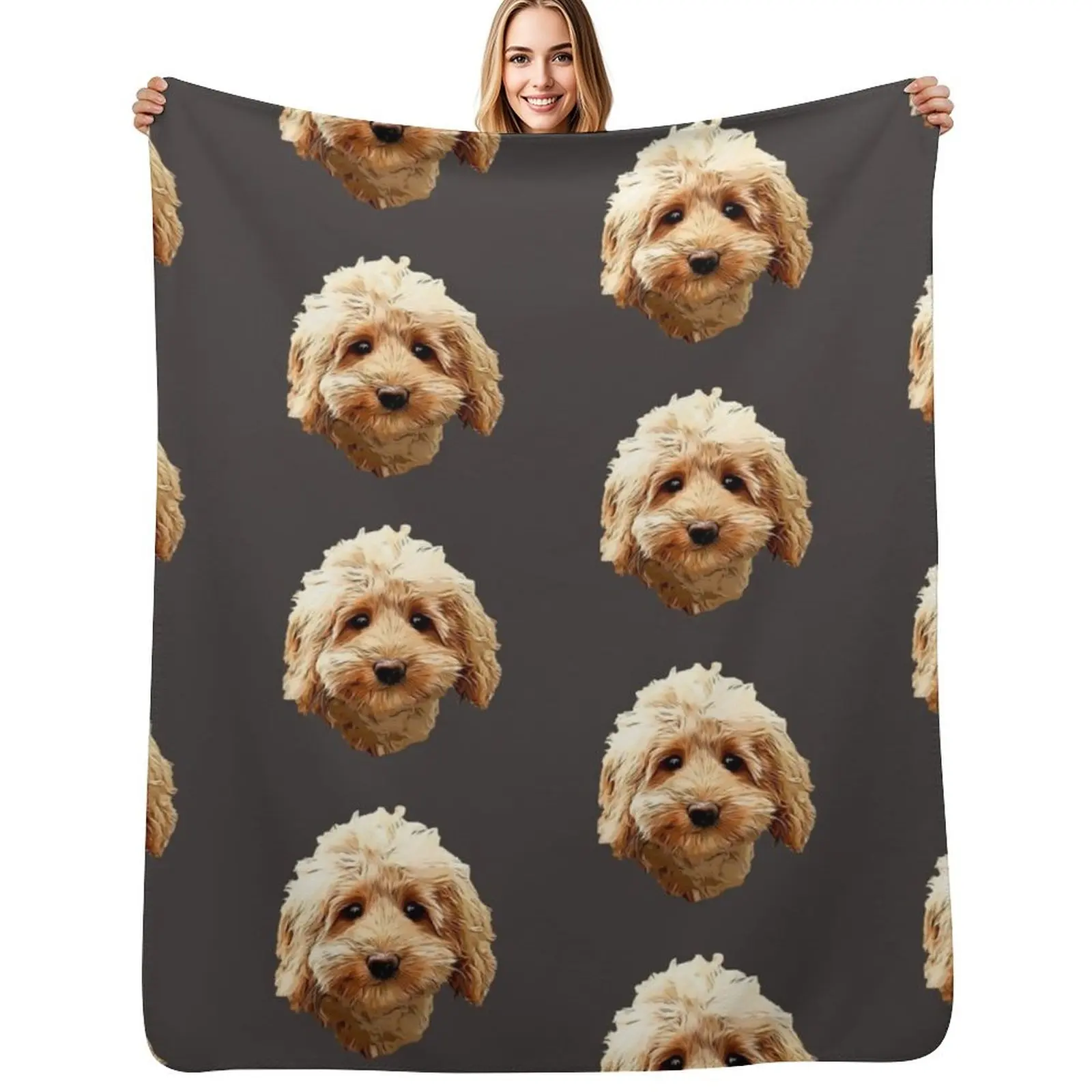 Cavapoo Cockapoo Doodle Cuteness - Manta acogedora de tamaño de viaje para avión y tren