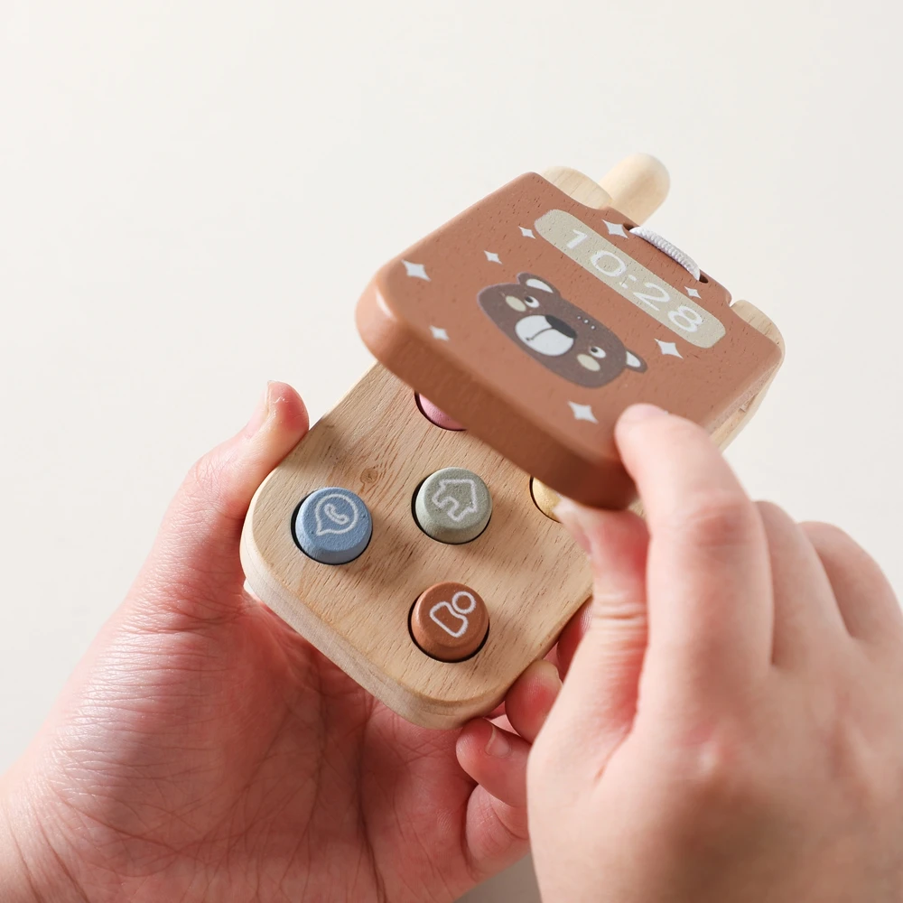 Montessori Baby Spielzeug Cartoon Flip Handy Mit Spiegel Kinder Finger Drücken Und Die Sinne Berühren Die Spielzeug Mobile Schlüssel Lernen – Detail 14