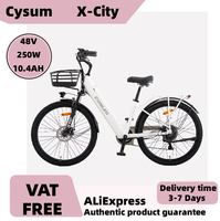 Cysum X-City Adult E-Bike 250W E-Bike for Men 48V 10.4ah Battery 26-Inch Tyre City E-Bike