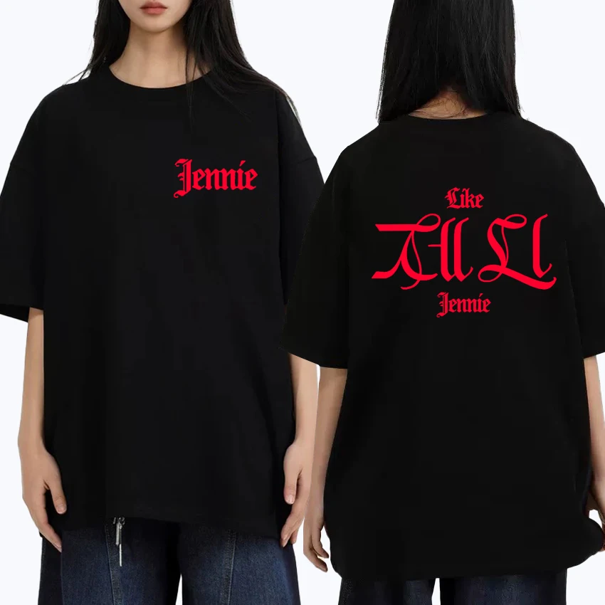 

High Quality Like JENNIE Ruby Album Single Tour 2026 printed short sleeve T-shirts Unisex Fashion T shirt Men Women Cotton Tops