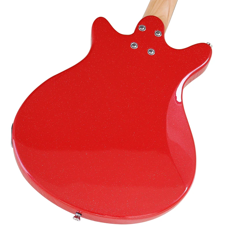 Mini Guitar 6 String Electric Guitar 36 Inch Solid Basswood Body Canada Maple Neck Red & Blue Color