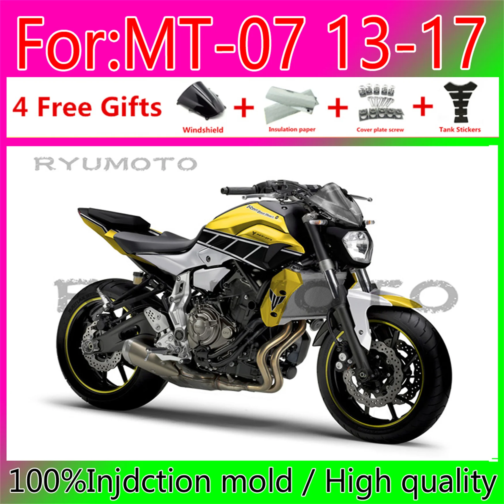 ABS injection Full Fairing Bodywork Kit Fit For 2012 - 2017 Yamaha MT07 FZ07 MT-07 Set MT 07 FZ 07 2013 2014 2015 2016