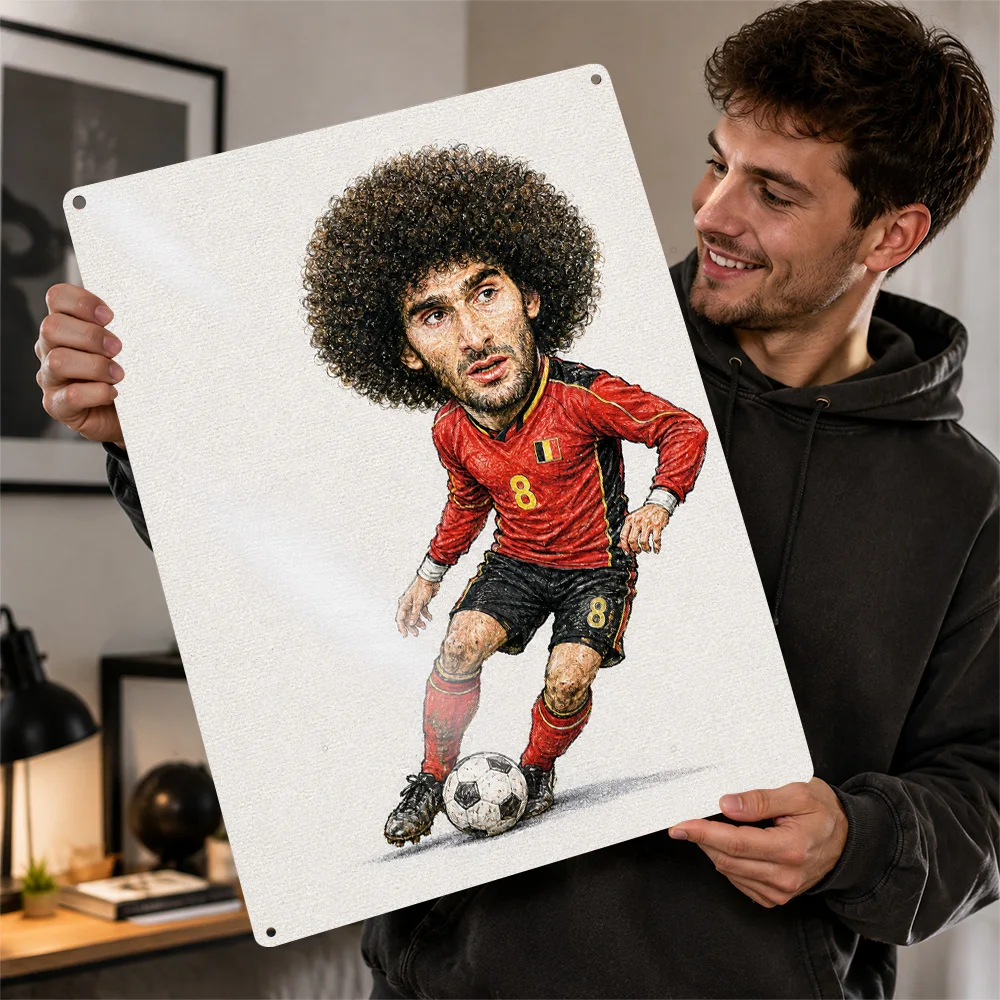 Marouane Fellaini Football Aluminum Poster Personalized Metal Sign Club Legacy Style Wall Art Ideal For Game Room Or Clubhouse