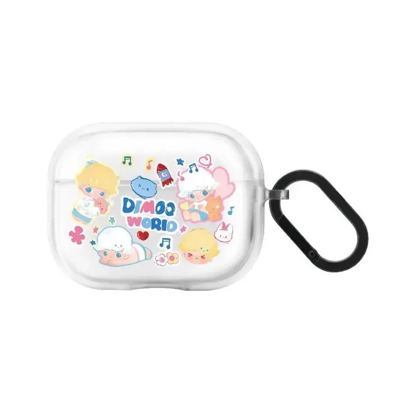 Cartoon Doll Cloud Transparent TPU Case for AirPods 1 2 3 4 Pro Pro2 Earbuds Case Cover with Hook