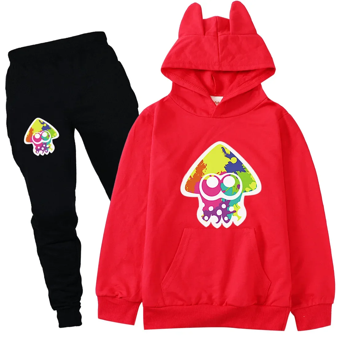 

New Game Splatoon 3 Kids Sportsuit Children Fashion Clothing Sets Toddler Boys Outfits Baby Girls Hoodie Sweater+pants 2pcs Suit