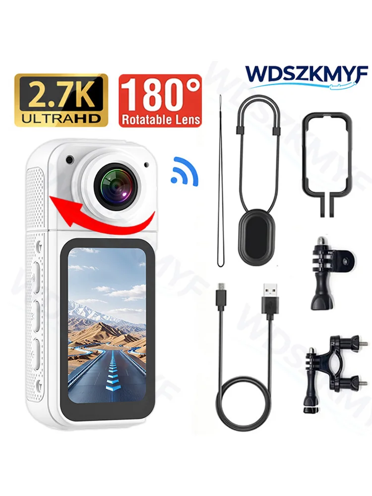 AliExpress WDSZKMYF 2.7K Mini Thumb Camera 1080P Motor Recorder WIFI 1.47'' Cam Outdoor Sports Cycling 180° Rotation Bicycle Motorcycle Recorder