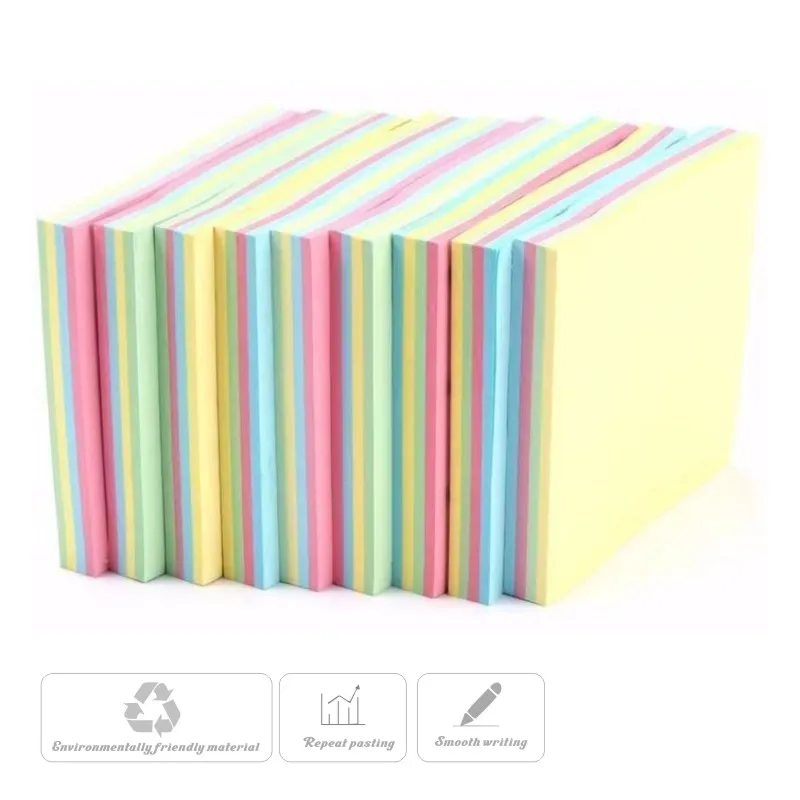 Imagem -04 - Colorido Super Sticking Power Memo Pads Sticky Notes Stickies Brilhantes Adesivo Forte 100 Folhas por Almofada 3x3 no Post 10 Pcs