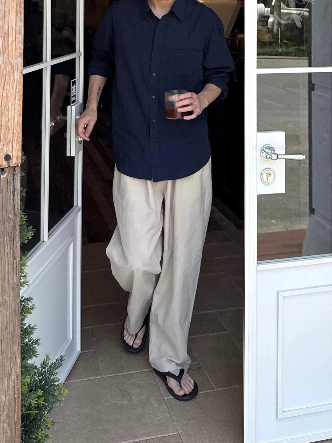 

Мужские повседневные брюки светло-хаки из льна, прямого кроя, свободные, удобные, дышащие, не дают усадки, модные, для осеннего сезона