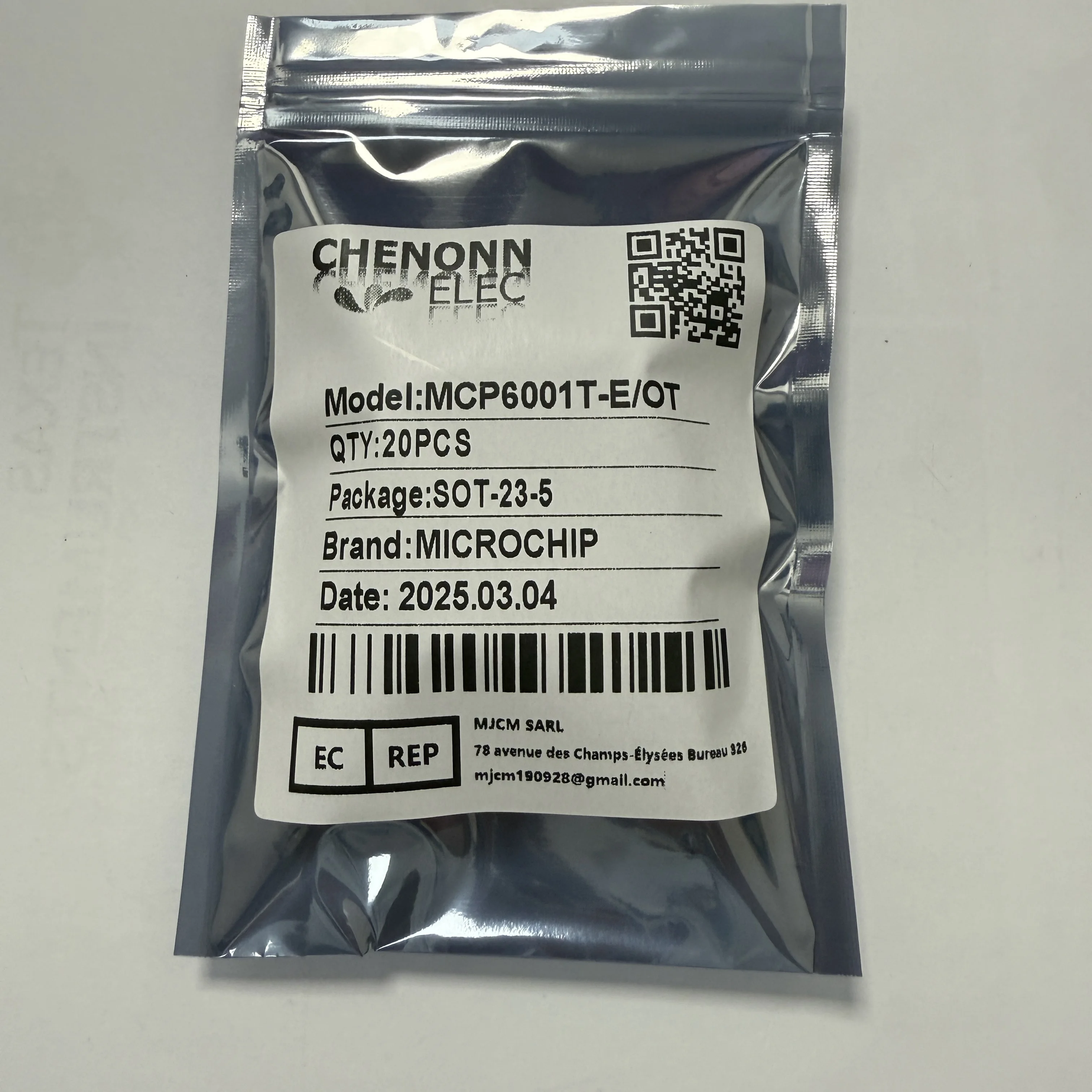 20PCS/LOT MCP6001T-E/OT (Operational Amplifier)