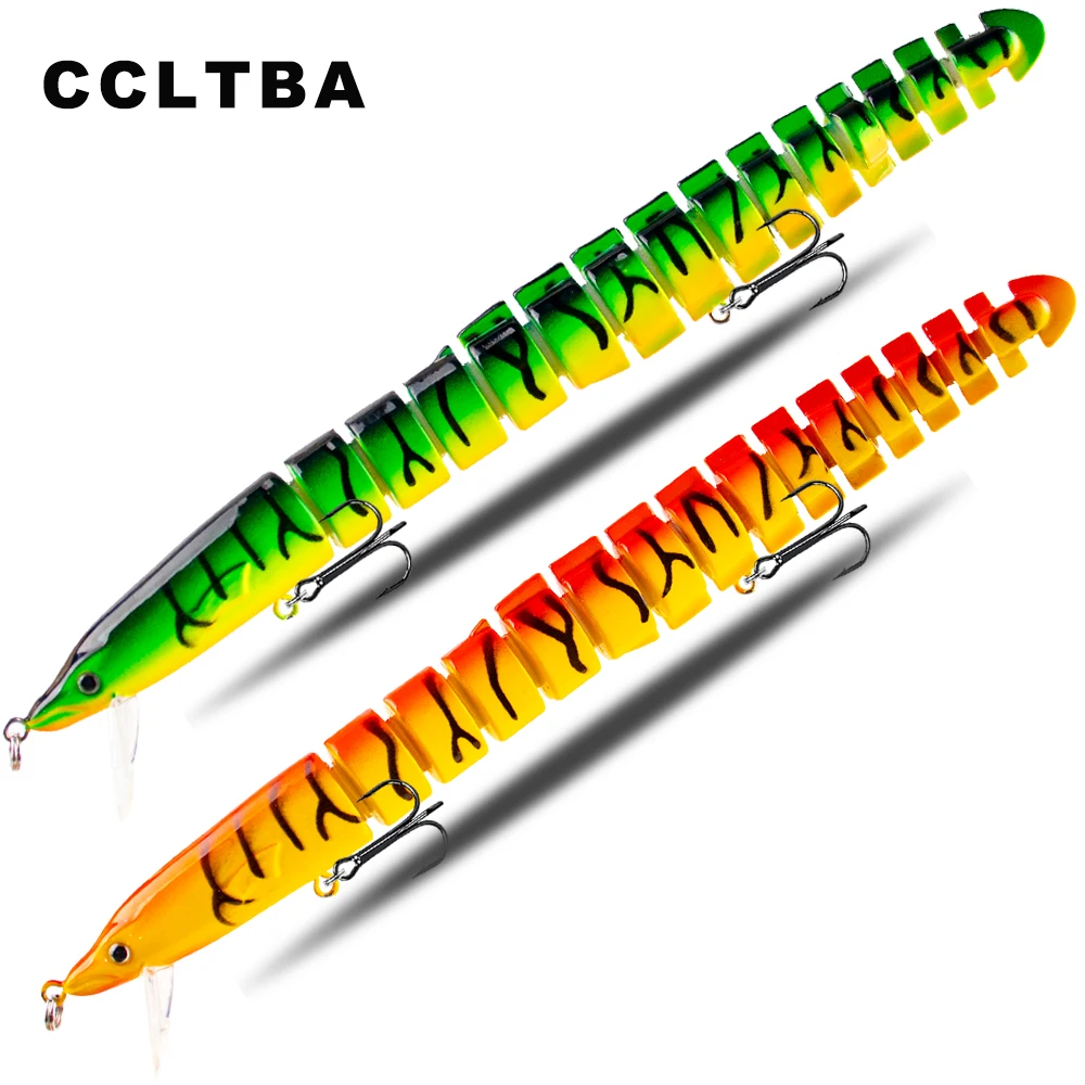 CCLTBA 20,5 cm 28,3g Señuelos de pesca de Anguila multiarticulados cebos de natación artificiales de hundimiento lento para aparejos de perca de lubina