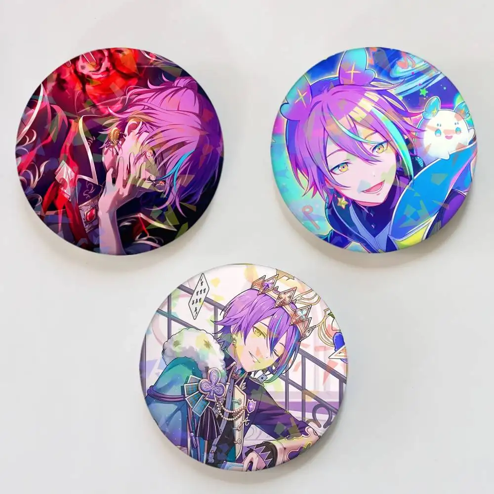 Kamishiro Rui Project Sekai Badges Round Laser Badge Brooch Backpack Accessories