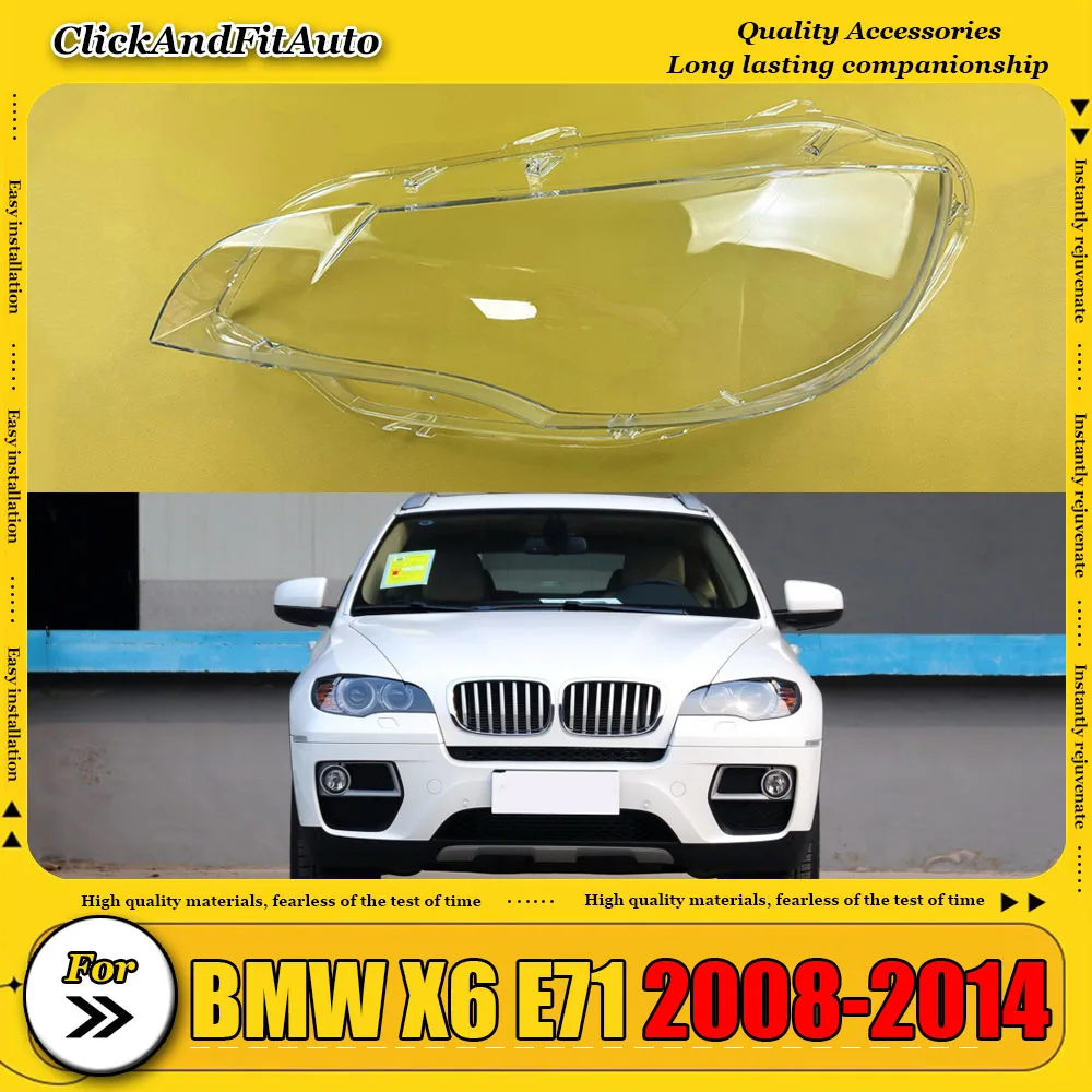 

Car Replacement Front Glass Lens Lamp Shade Shell For BMW X6 E71 2008-2014 Transparent Light Case Headlight Cover