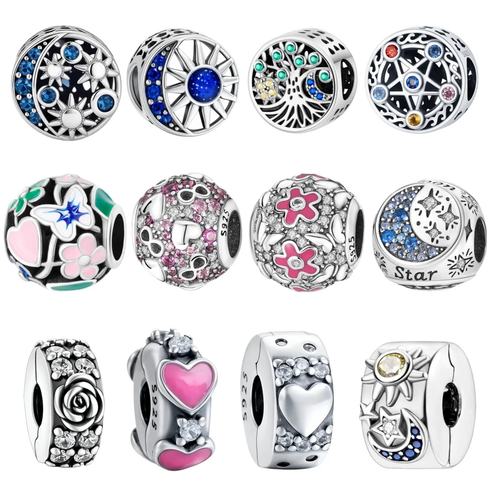 2026 New 925 Sterling Silver Original Positioning Bead Isolation Beads Butterfly Flower DIY Charms Bracelet Accessories Jewelry
