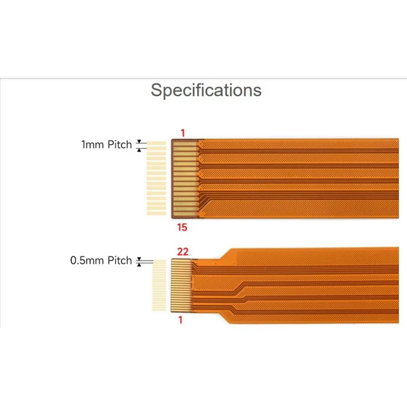 Official CSI FPC Flexible Cable Compatible with Raspberry Pi 5, 200MM/20CM, 22Pin to 15Pin, Suitable for CSI Camera Modules