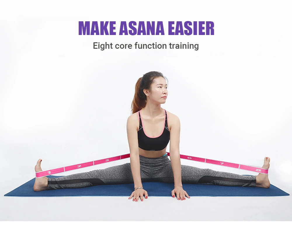 Yoga-Stretchgurt, Stretchband mit 8-Schlaufen, Yoga-Gurt, Schulterschoner für Anfänger für effektives Dehnen, Yoga-Training – Detail 12