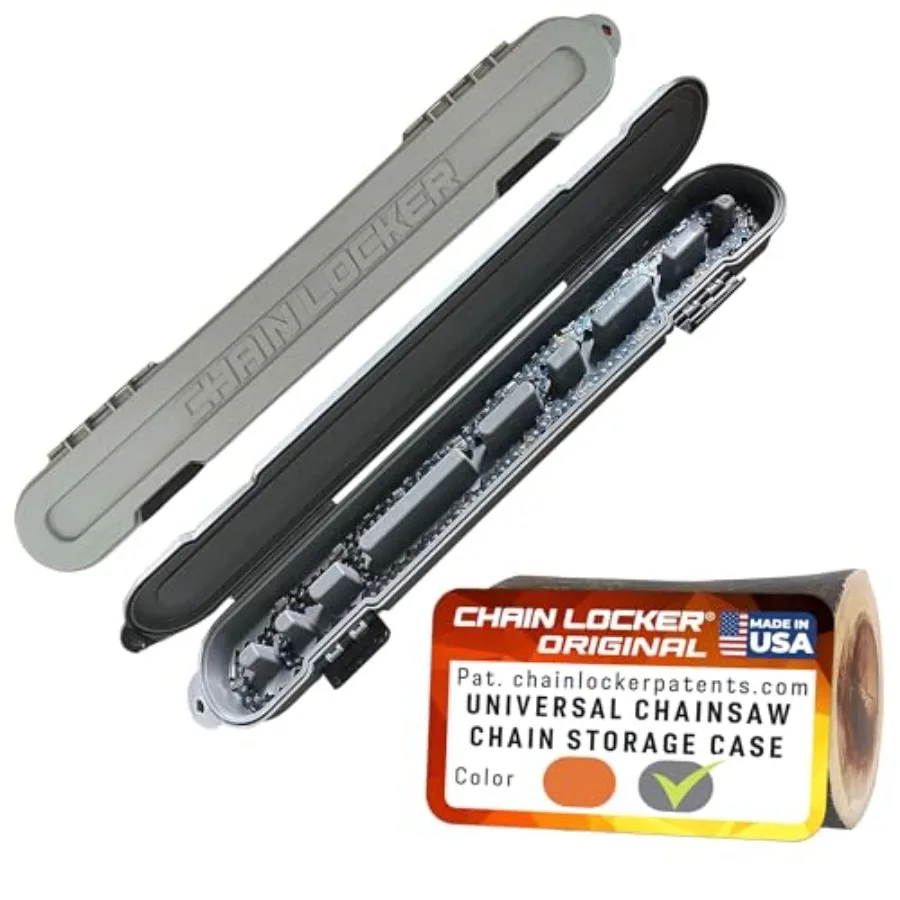 

Chainsaw Chain Storage - Universal Portable Saw Chain Holder Case For all Chains up to 20" Inch Blades - Can Stack 2 Inch Deep,