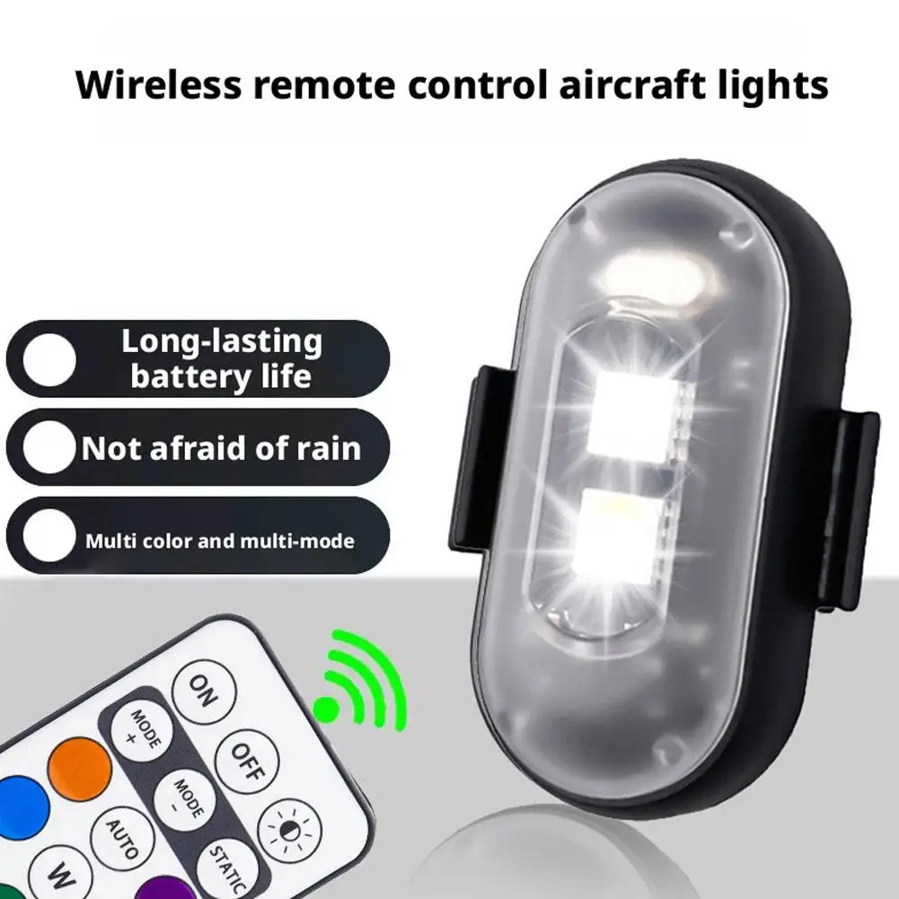 

Wireless RGB LED Strobe Warning Lights for Drone Motorcycle Aircraft Helicopter Position Lights, Anti-Collision Beacon R9U4