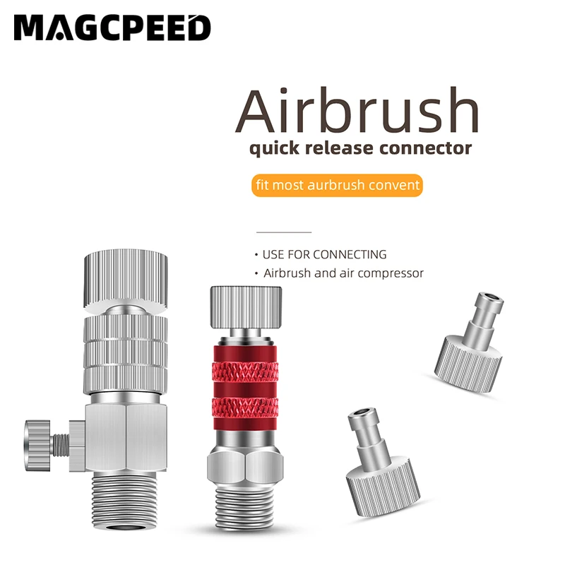 Air Brush Quick Release Coupling Adapter Airbrush Adjustment Control Valve Quick Disconnect Fit 1/8\