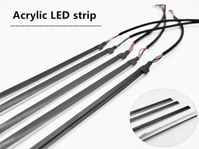 For LED Strip 18 in 1 LED Car Ambient Lights RBG 64 Color Interior Acrylic Strip Light Guide Fiber Optic