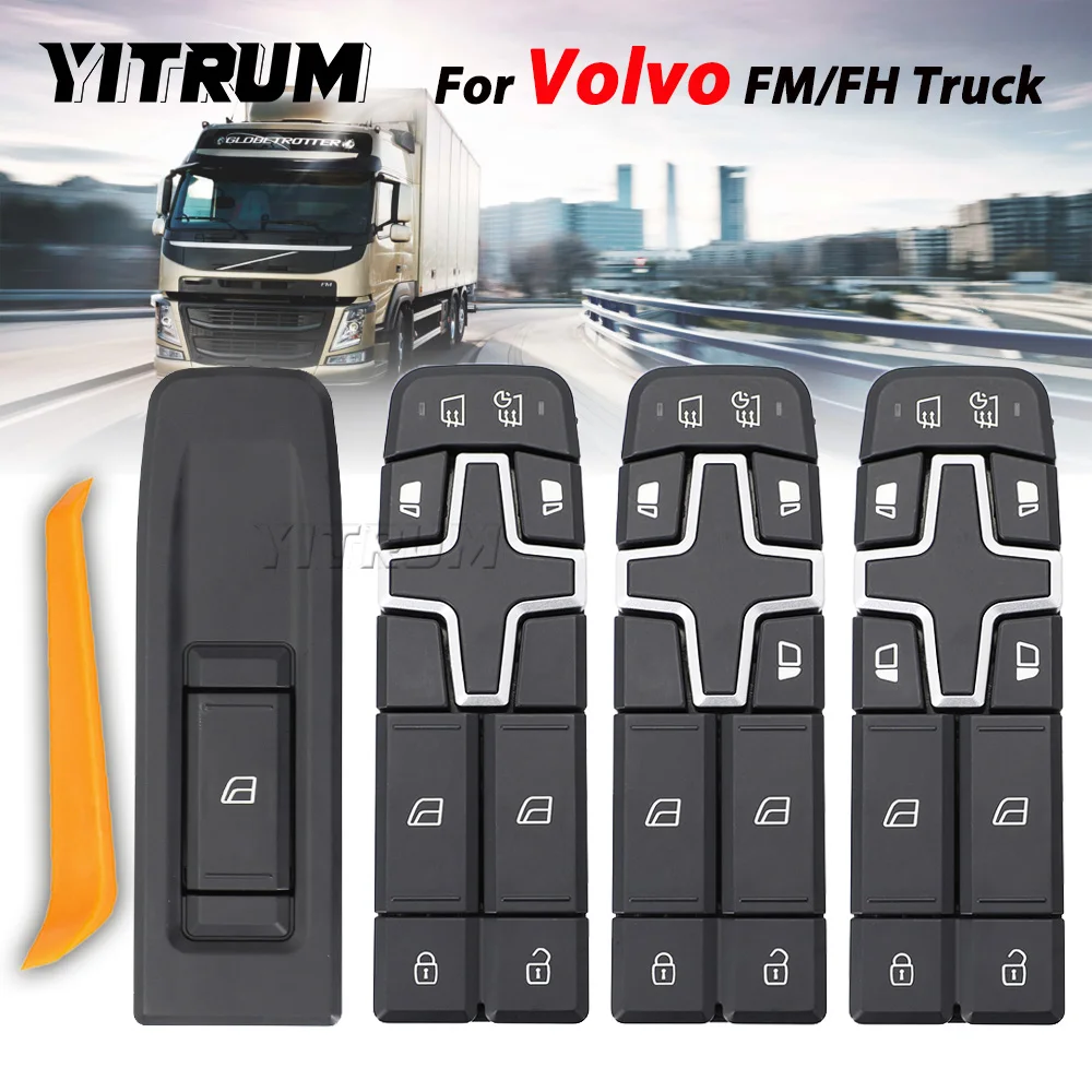 

YITRUM Left hand Driver 12V For Volvo FH FM Truck Master Power Window Control Switch 22154240 22154244 22154235 22154286