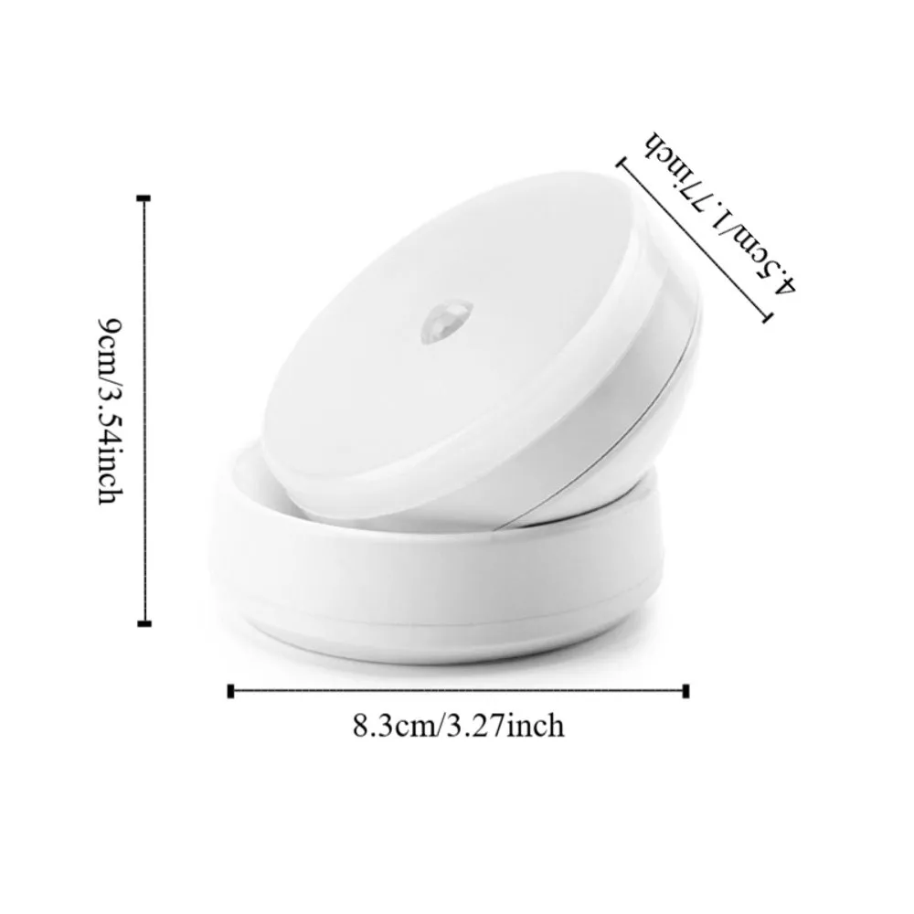 360 Rotated LED Night Light Intelligent Human Induction USB Charging Wall Lamps Round Creative Cabinet Light