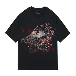 Yohji Yamamoto dark Wind Ghost Kill Blade co-short sleeve female Tanji Ryoyou bean inflammation column print male y2k top