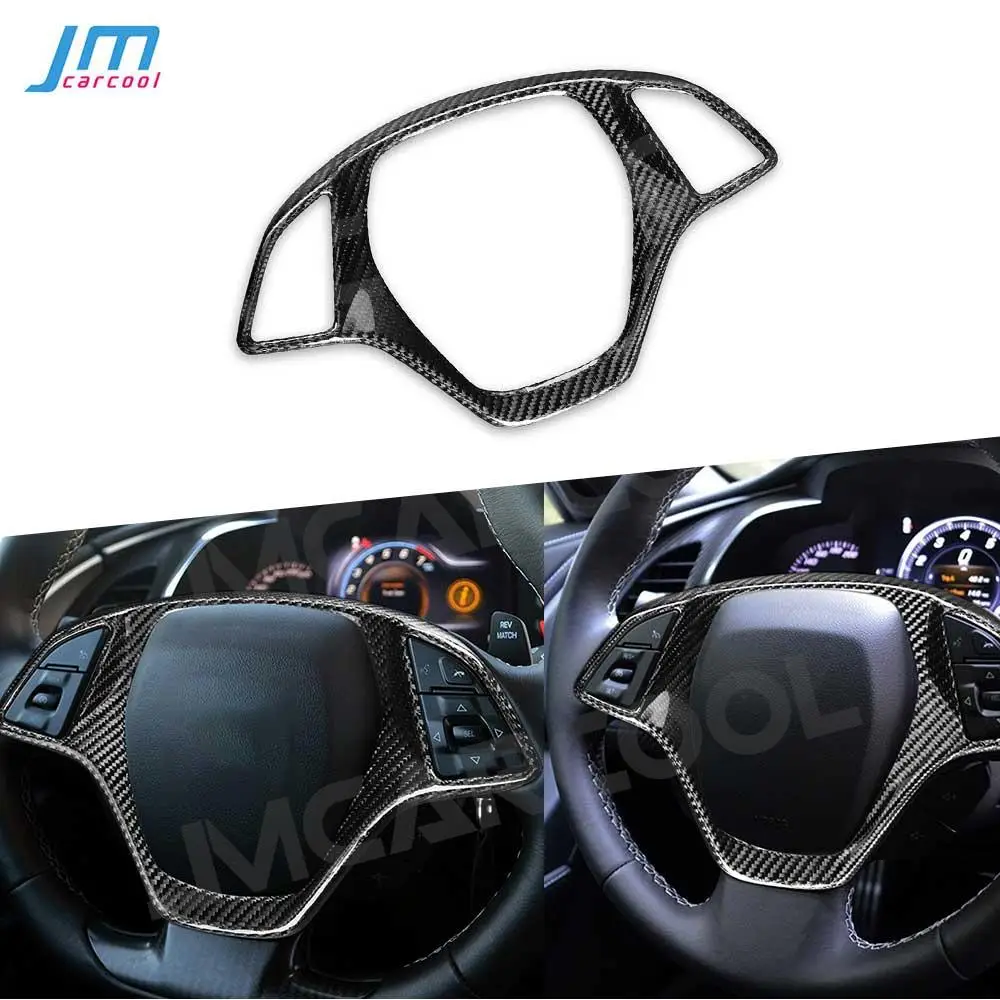 

Carbon Fiber Car Steering Wheel Trim Cover Frame Sticker Style for Chevrolet Corvette 2014-2019 BodyKits Decoration Accessories