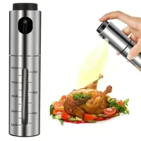 Stainless Steel Oil Bottle Dispenser oil sprayer Oil Spray Bottle Seasoning Bottle with Scale for Cooking Salad BBQ oil and Clip