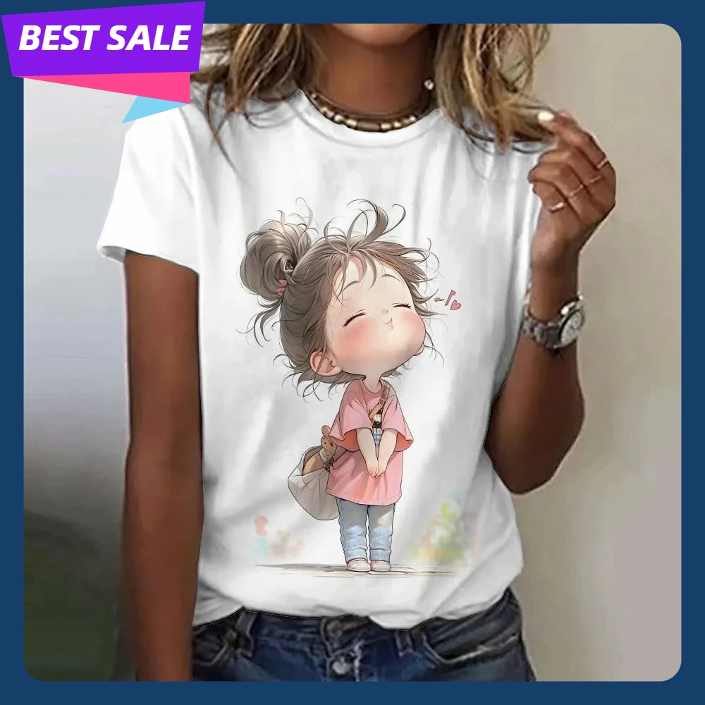 

Summer Woman Clothing Fashion O-Neck Girl Graphic T Shirts Harajuku Fashion Female Clothing Trend Top Women Short Sleeve Tee Top