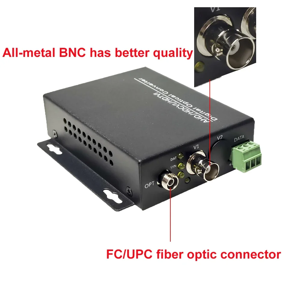 1Ch 1080P TVI CVI/AHD Converter Fiber Optic to BNC Digital Video Converter RS485 fiber optical transmitter and receiver