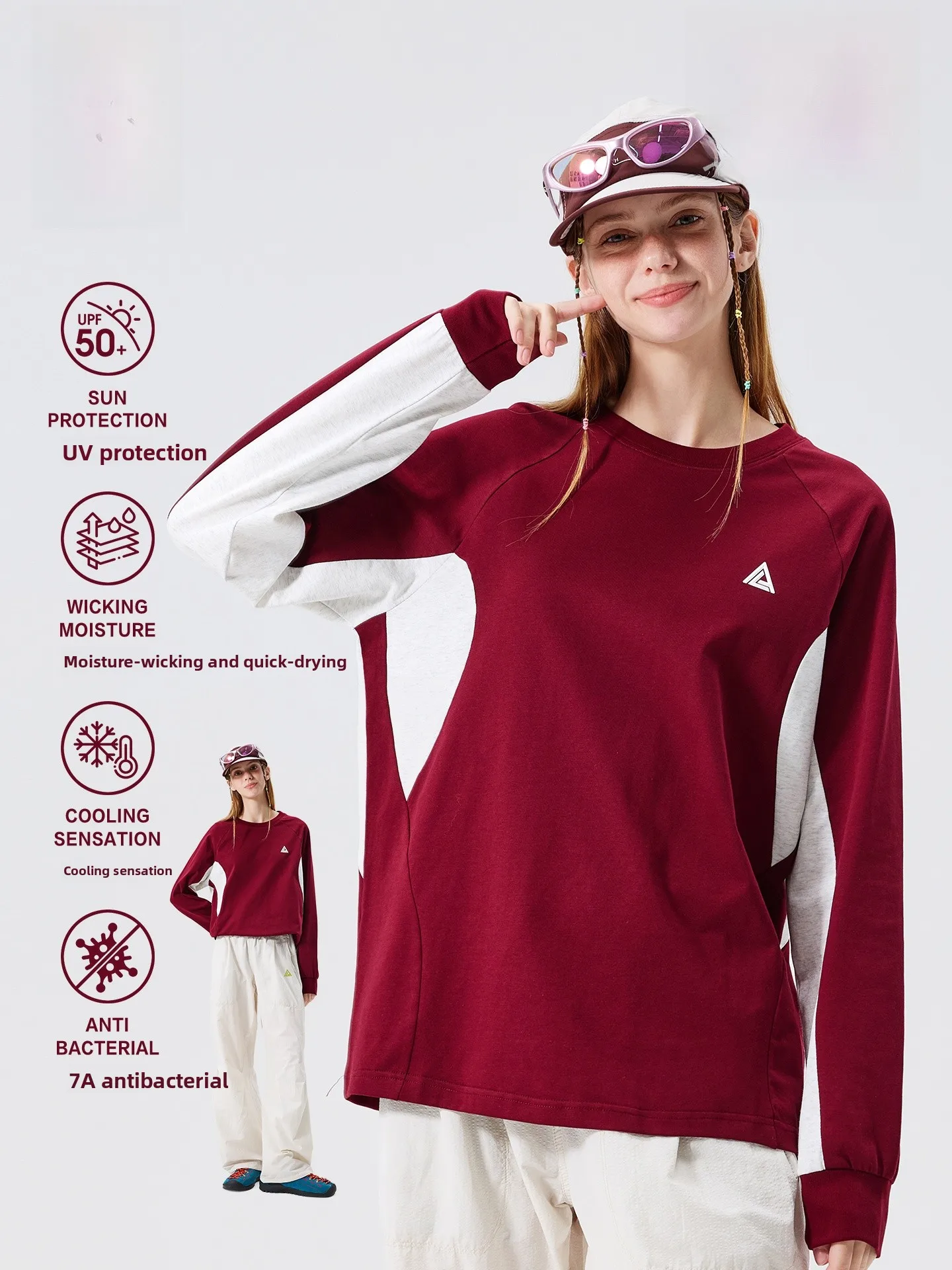 

Женская свободная повседневная футболка с длинным рукавом LAZY DAY для активного отдыха, быстросохнущая, модная, из смесового хлопка и полиэстера