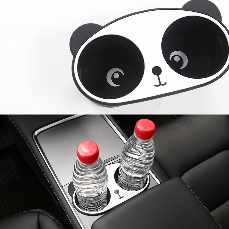 Car Water Cup Holder For Tesla Model 3 Y 2021-2023 Central Control Panda Version Limiter Drinks Bracket Car Interior Accessories