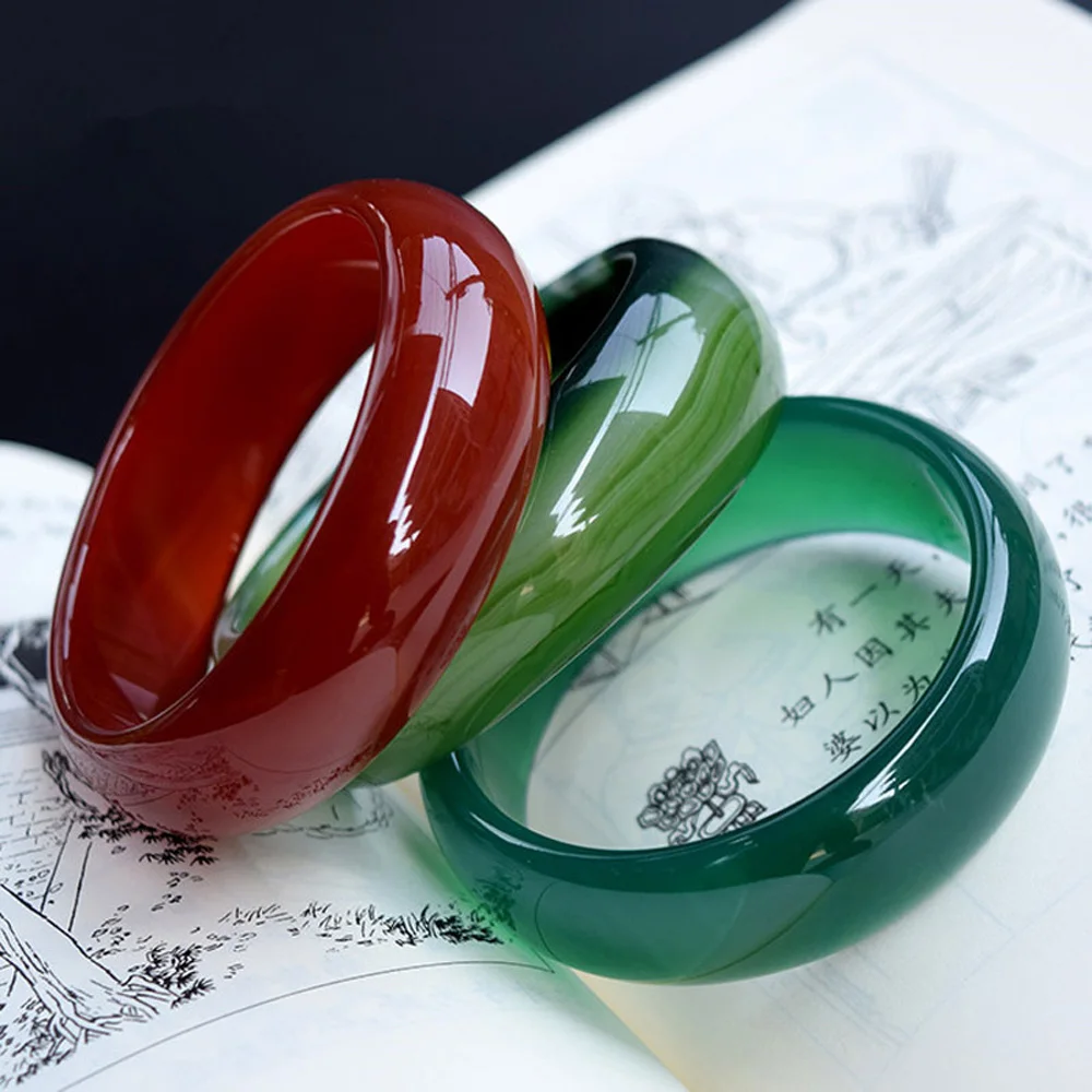 Beautiful Chinese Red Agate Natural Chalcedony Hand Carved Exquisite Bracelet High Jewelry Fashion Bangles