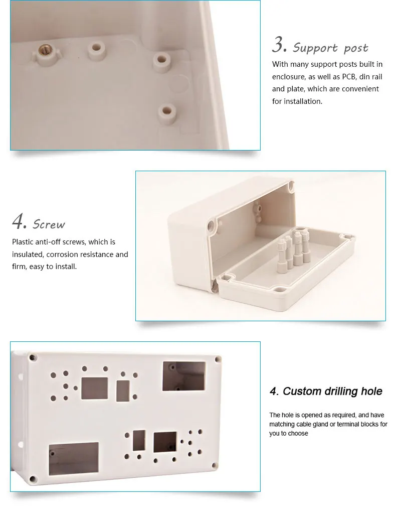 AG Series Outdoor Waterproof Electronic Case ABS Junction Box IP67 Instrument Wire Housing Outdoor Custom Project Enclosure