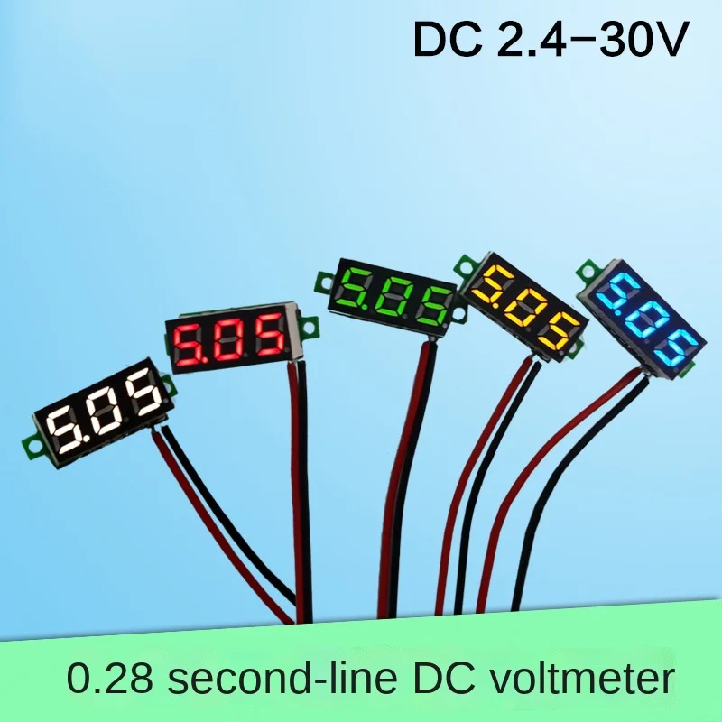 

0,28 дюймовый светодиодный LED цифровой двухпроводной 2,5-30 в три провода DC0-100 В батарея вольтметр 12 в автомобильный Мобильный Индикатор напряжения