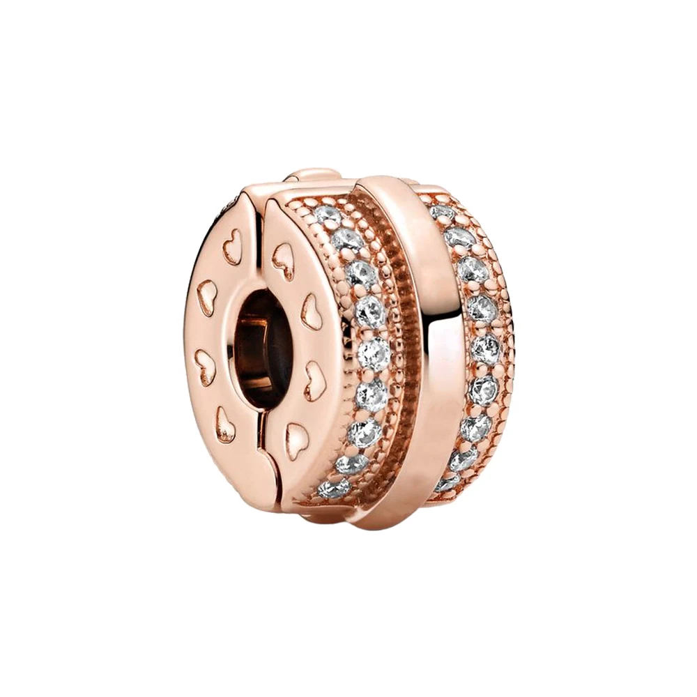 925 Sterling Silver Rose Gold Beads Fit Charms Silver 925 Original Bracelet for Jewelry Making image 5