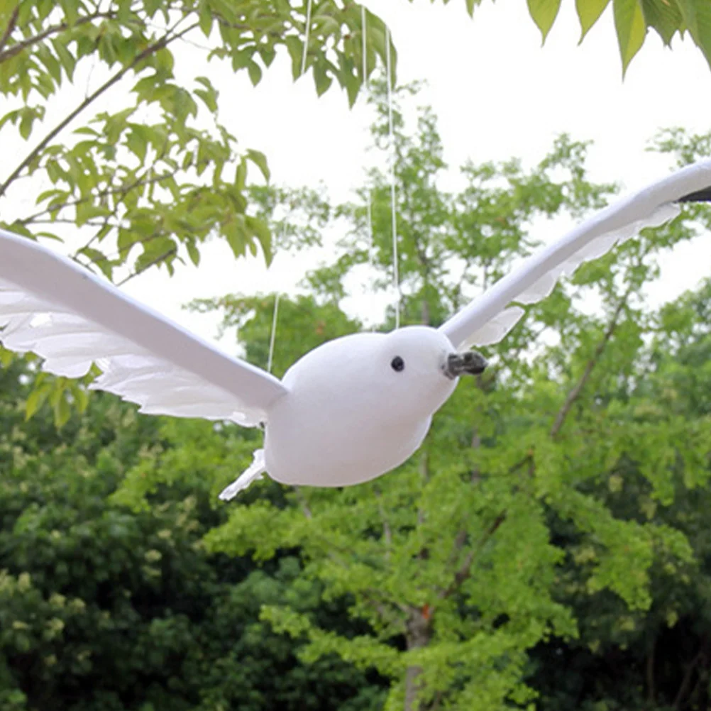 

2Pcs Seagull Hanging Ornaments Artificial Fly Seagull for Garden Landscape Decoration Mediterranean Style Home Wedding Party