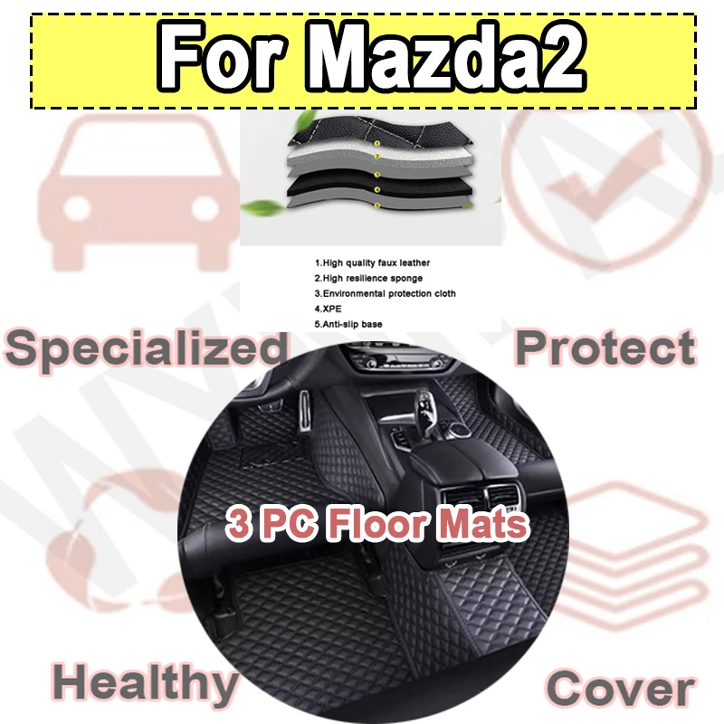 

Роскошные автомобильные коврики для Mazda2 Mazda 2 Demio Toyota Yaris R DJ DL 2015 ~ 2022 Кожаные коврики Ковры Детали интерьера Автомобильные коврики