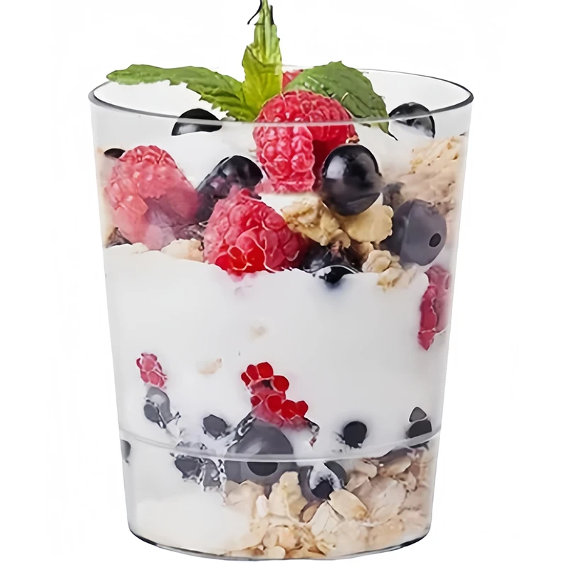 20 piezas x suministros de vajilla desechables para fiesta en casa y boda, Mini taza de postre transparente de 42*50mm/60ml