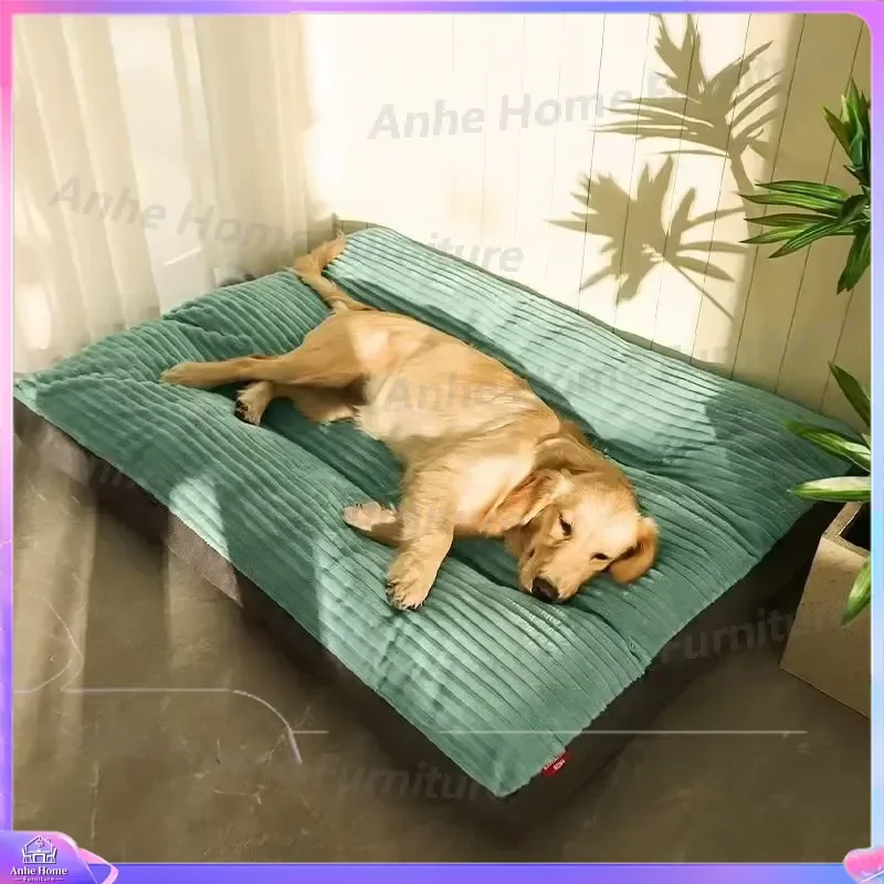 Large Dog Bed 100 Cotton Soft Removable Washable Rectangular Pet Sleeping Pad for Crate Kennel Sofa Puppy Cat Cushion Mat