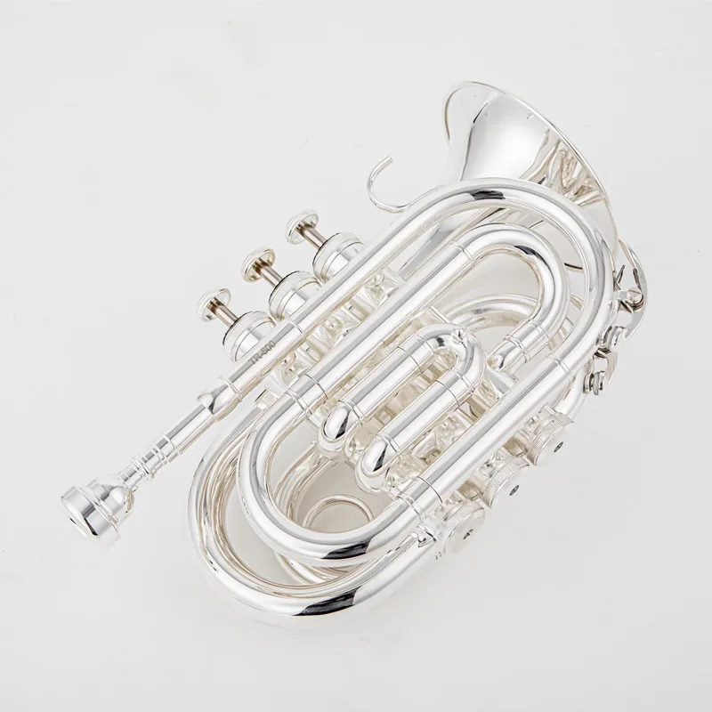 

Bach Mini Pocket Trumpet Bb Flat Brass Wind Instrument with Mouthpiece Gloves Cleaning Cloth Carrying Case