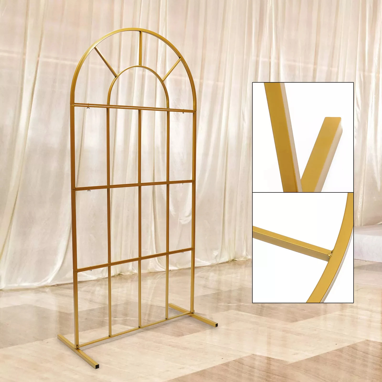 

Gold Wedding Arch Stand for Event Backdrop, Iron DIY Party Prop Decoration - US