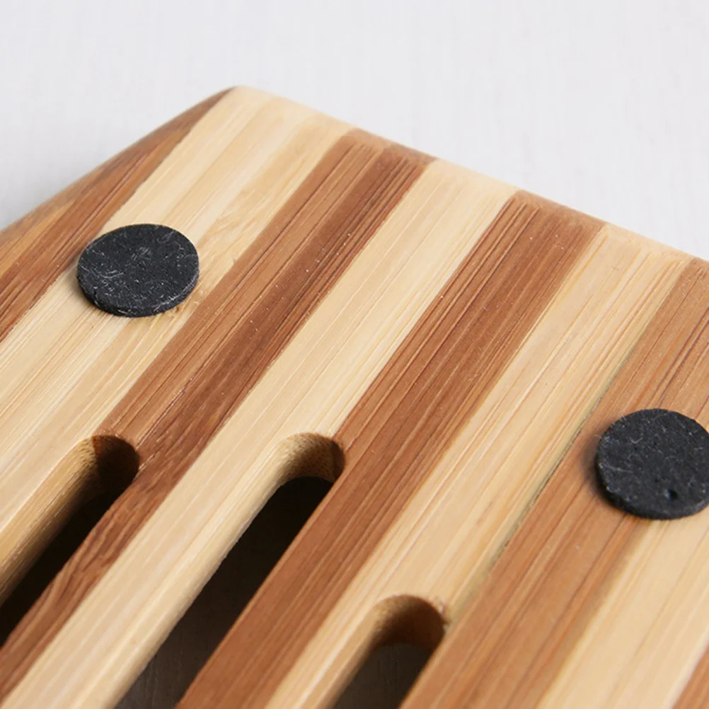 

1pc Bamboo Box Bathroom Kitchen Shower Tray Wood Container Bamboo Holder Holder Portable Soap Box Soap Dish Container