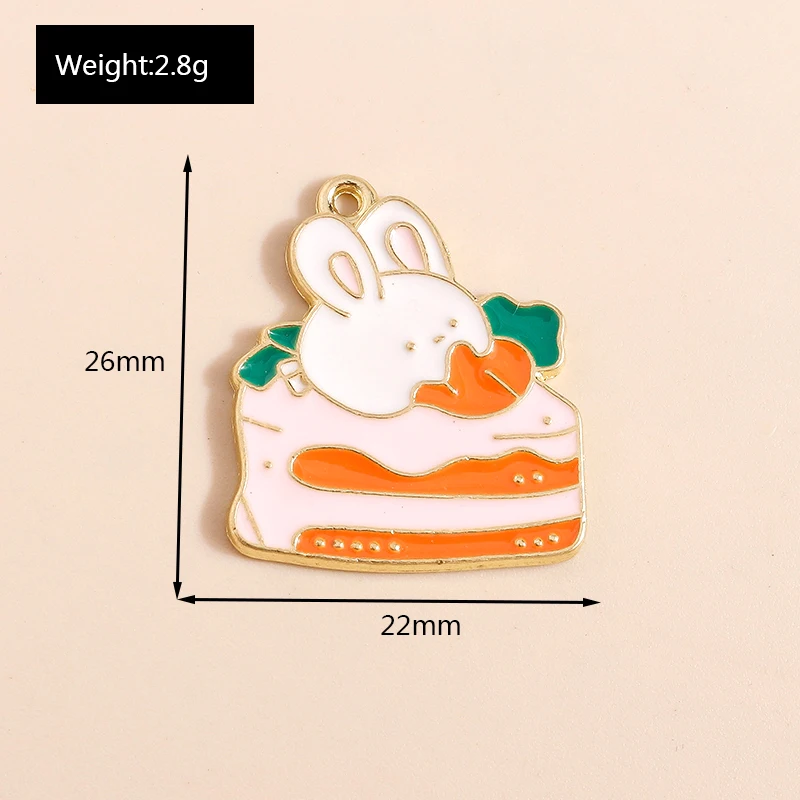 Leslie 10 Stück süße Emaille-Lebensmittel-Charms, Hamburger Pommes Frites, Pizza, Milchkuchen, Schokolade, Anhänger für Armband, handgefertigte Schmuckherstellung – Detail 18