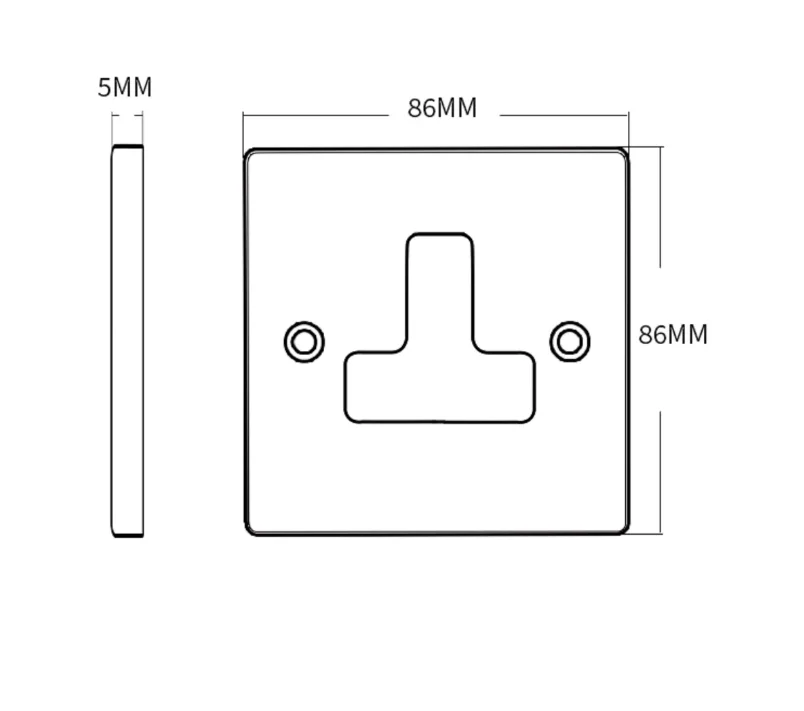 One Set HiFi 13A Auido Outlet Home UK Standard Socket + 86 Type Full Aluminum Panel